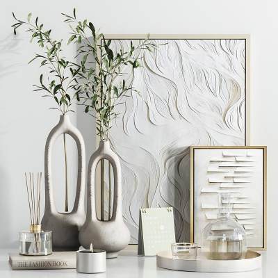 现代花瓶书籍香薰摆件